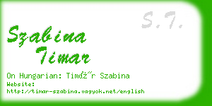szabina timar business card